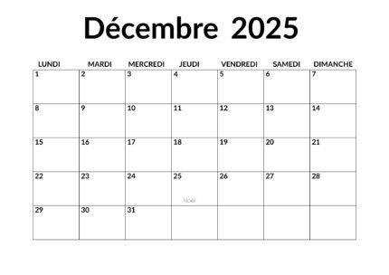 calendrier novembre 2025 à imprimer gratuit format a4